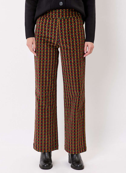 Pantalon imprimé droit large velours côtelé OSCAR