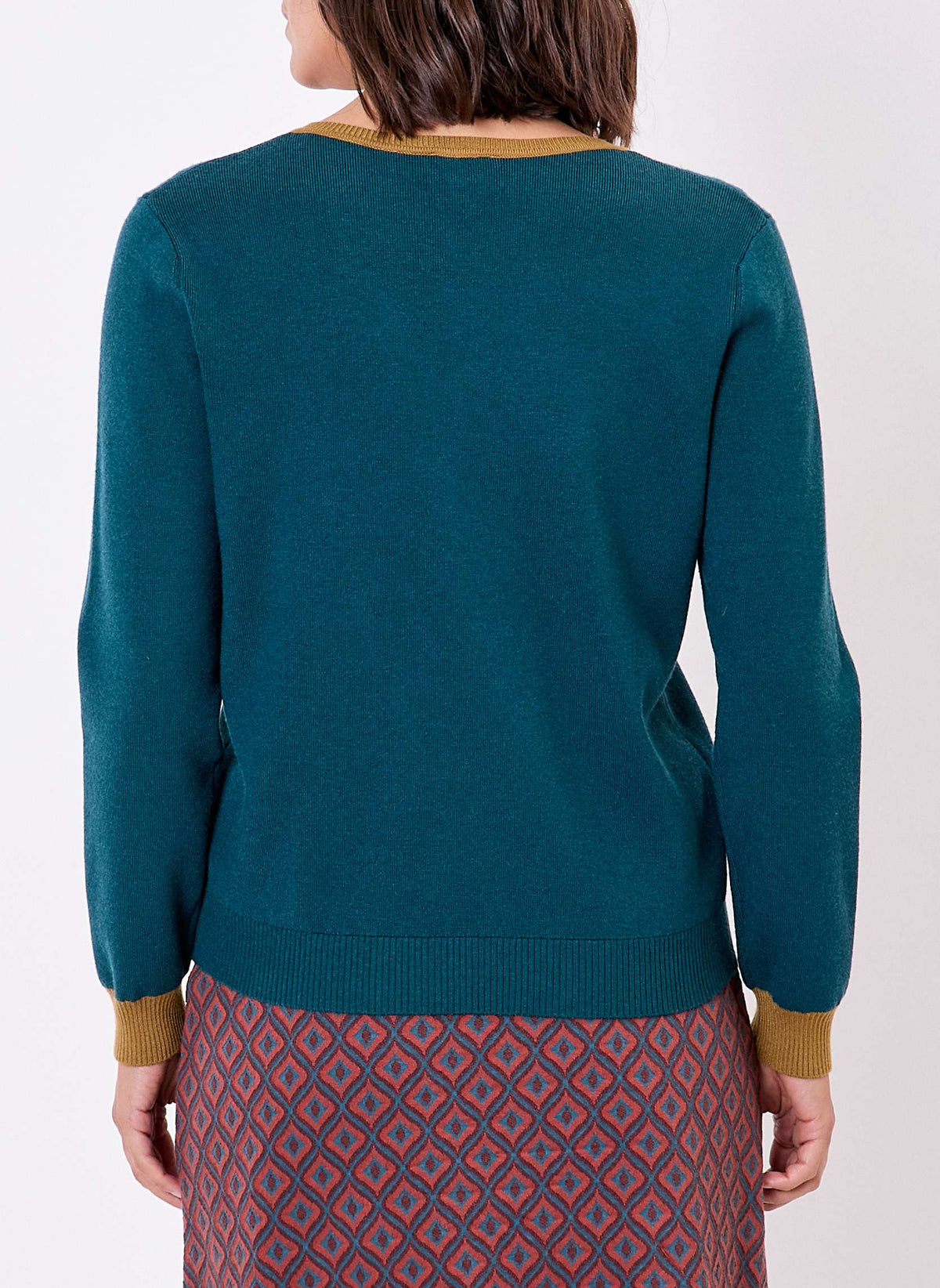Pull maille épaisse col V ELI