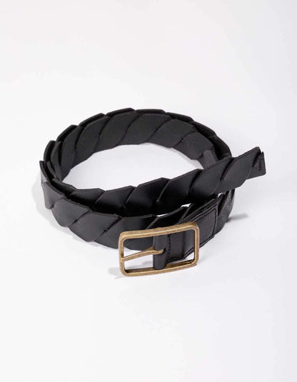 Ceinture cuir tréssé ajustable DEEPA