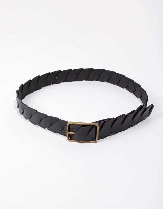 Ceinture cuir tréssé ajustable DEEPA