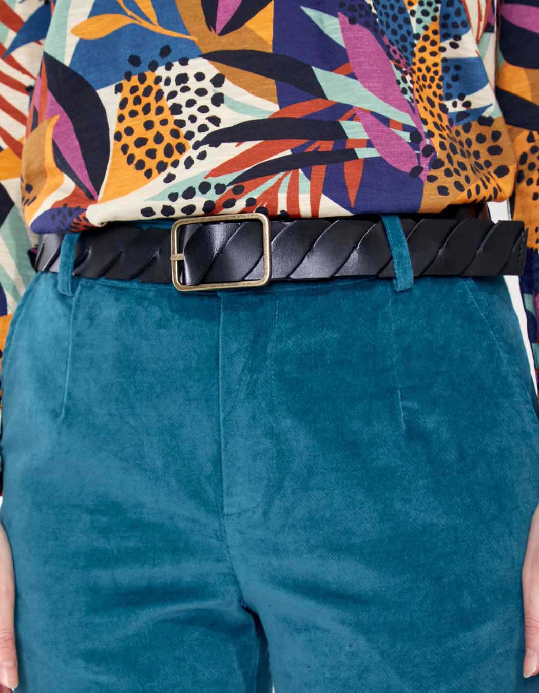 Ceinture cuir tréssé ajustable DEEPA