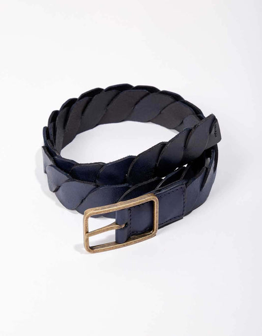 Ceinture cuir tréssé ajustable DEEPA