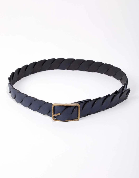 Ceinture cuir tréssé ajustable DEEPA
