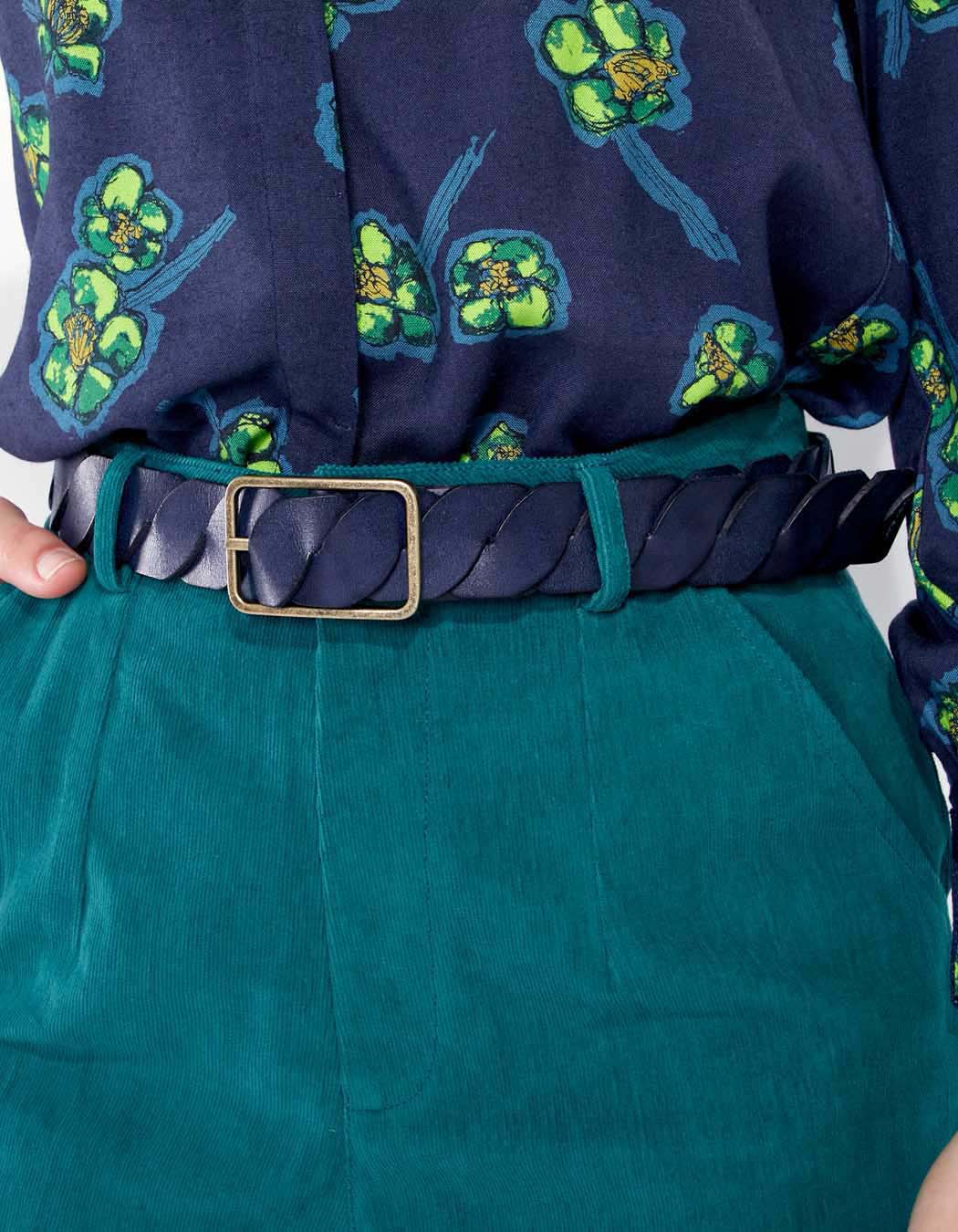 Ceinture cuir tréssé ajustable DEEPA