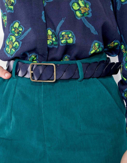 Ceinture cuir tréssé ajustable DEEPA