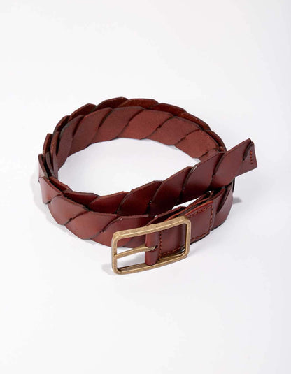 Ceinture cuir tréssé ajustable DEEPA
