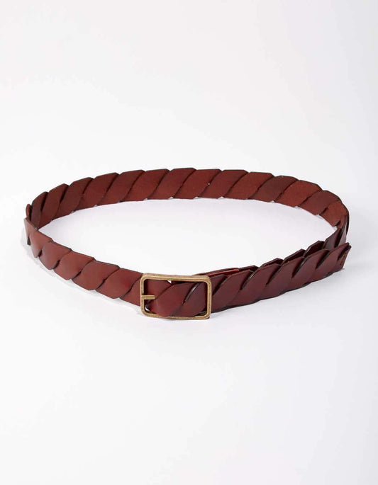 Ceinture cuir tréssé ajustable DEEPA
