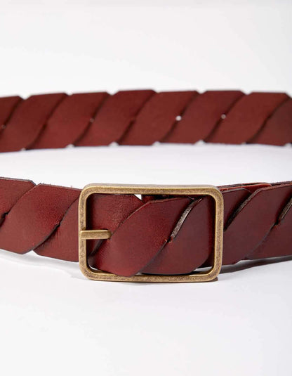 Ceinture cuir tréssé ajustable DEEPA