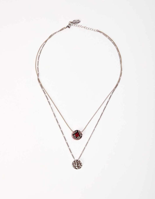 Collier double pastille LASA