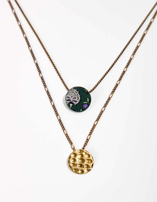 Collier double pastille LASA