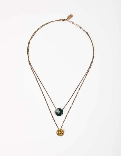 Collier double pastille LASA