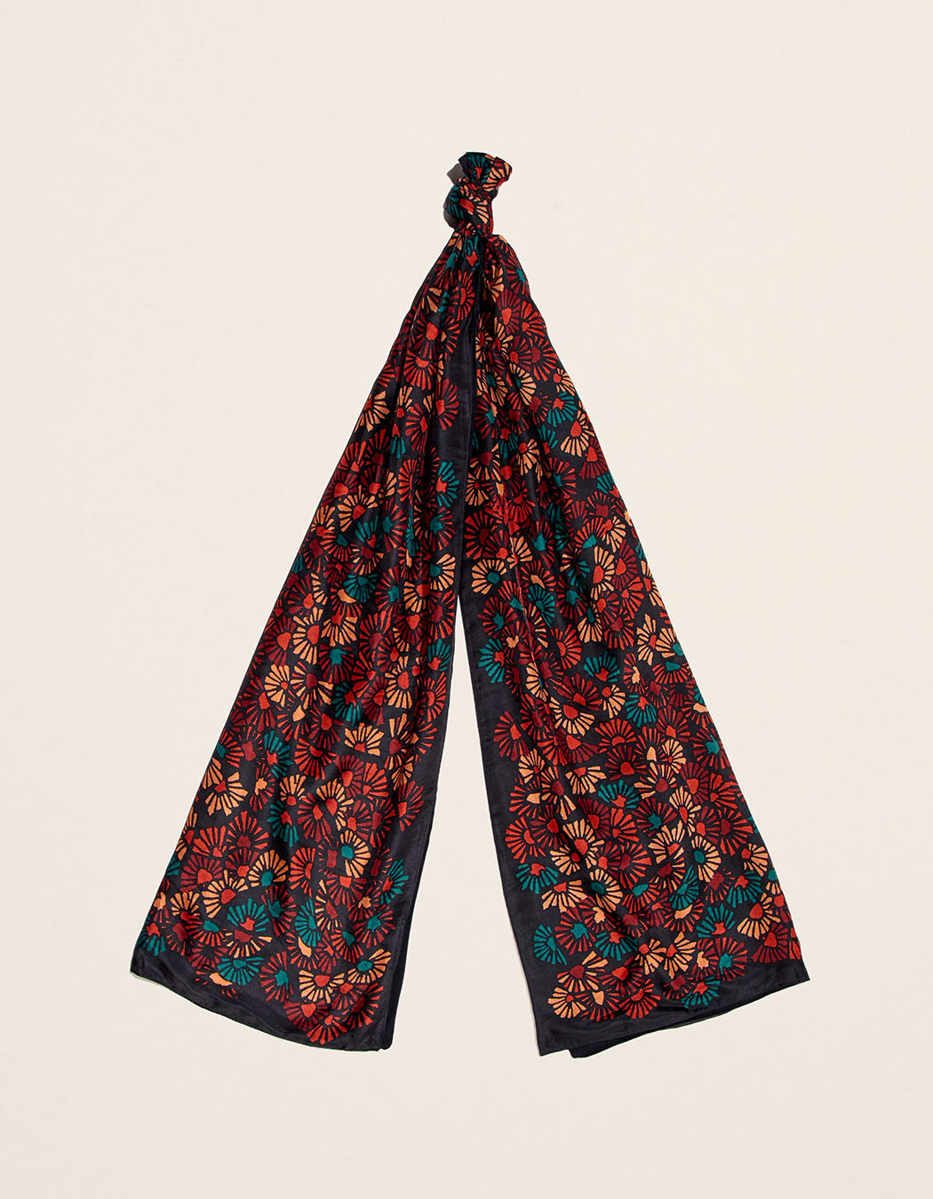 Foulard en soie imprimé et doublé
