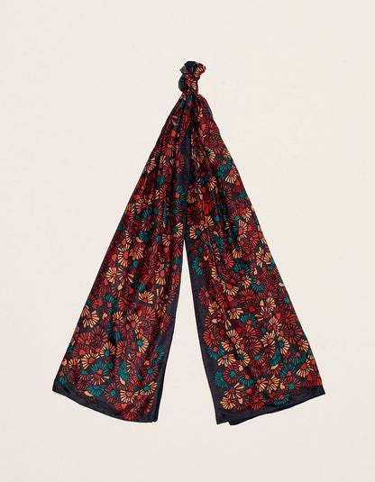 Foulard en soie imprimé et doublé