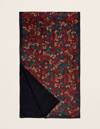 Foulard en soie imprimé et doublé
