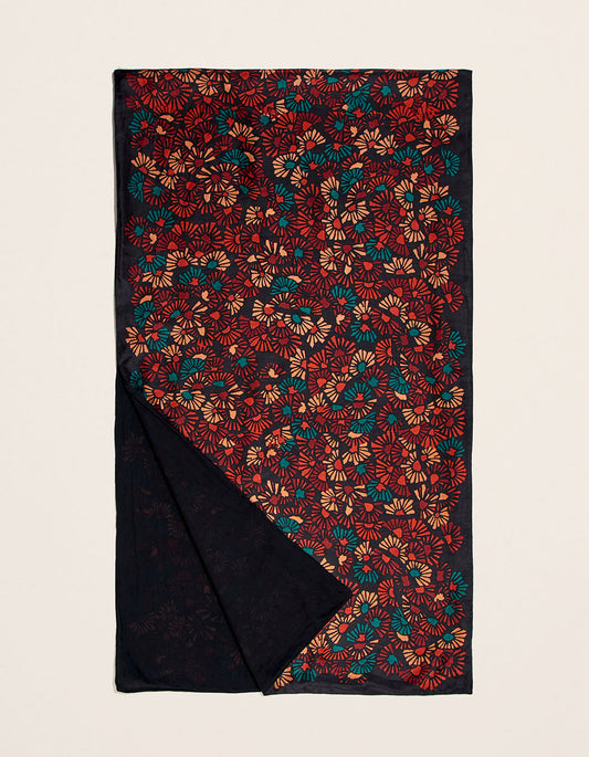 Foulard en soie imprimé et doublé
