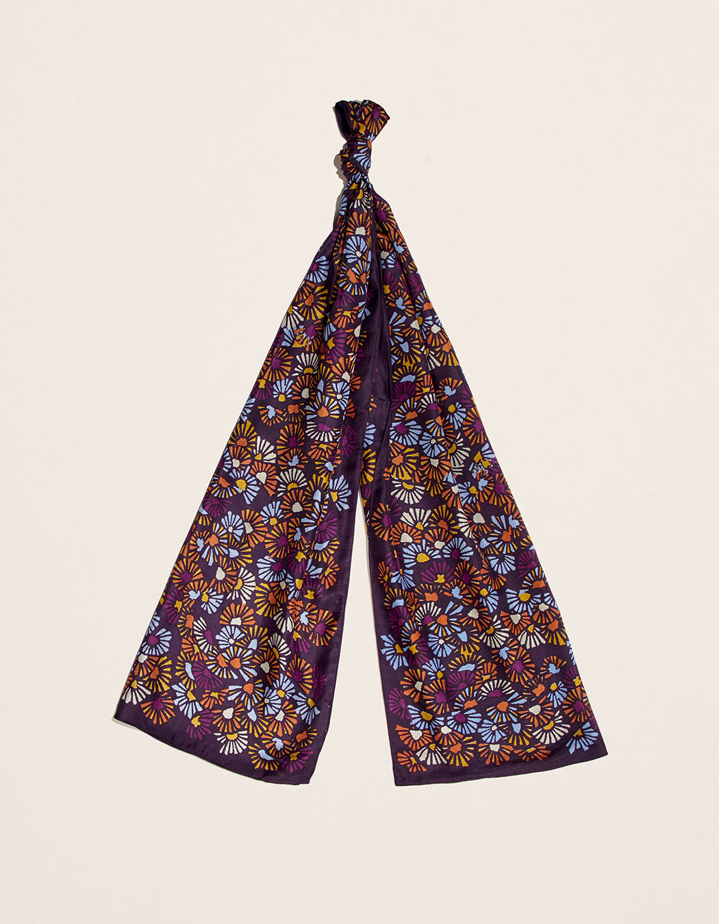 Foulard en soie imprimé et doublé