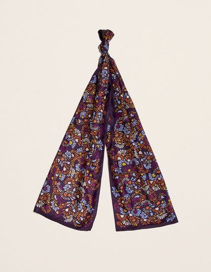 Foulard en soie imprimé et doublé