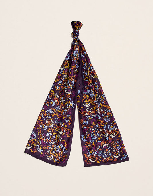 Foulard en soie imprimé et doublé