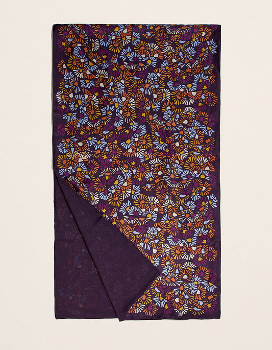 Foulard en soie imprimé et doublé