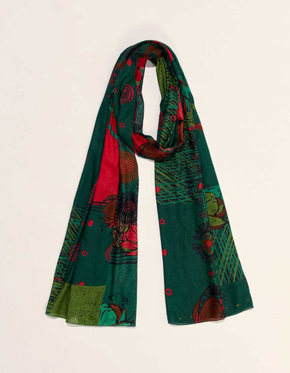 Grand foulard rectangulaire imprimé GRIMM