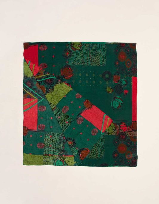Grand foulard rectangulaire imprimé GRIMM