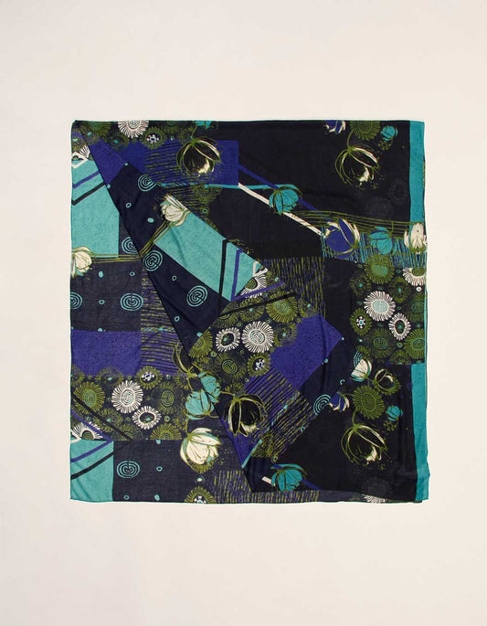 Grand foulard rectangulaire imprimé GRIMM