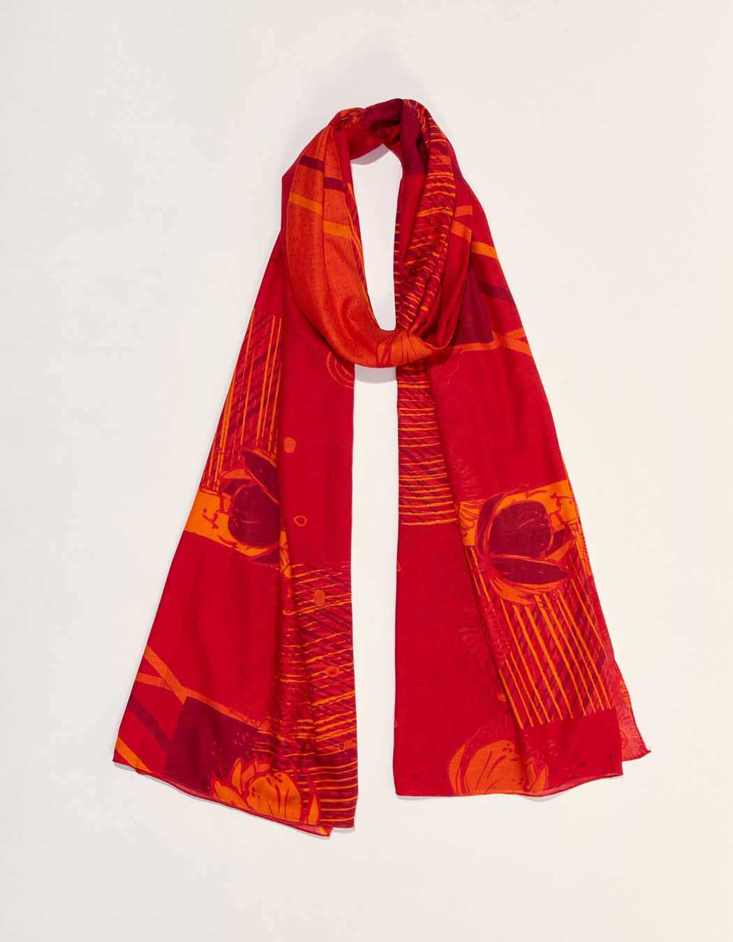 Grand foulard rectangulaire imprimé GRIMM