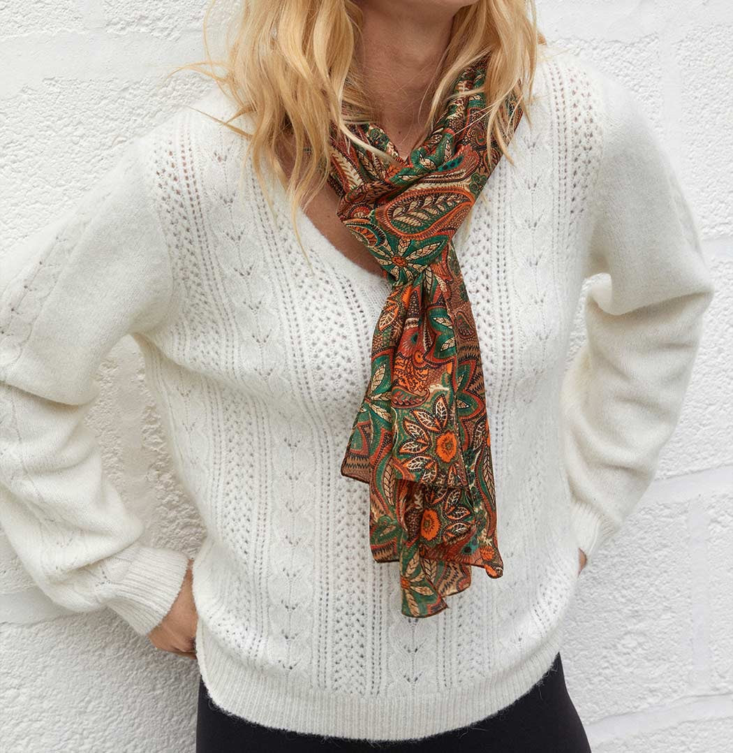 Foulard en soie imprimée NOLIN