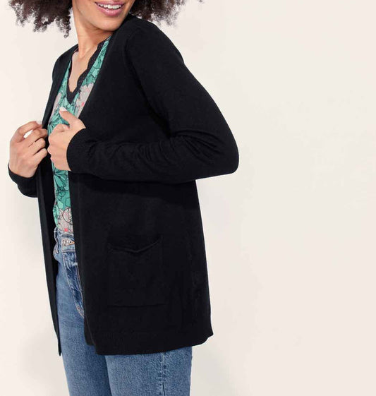 Gilet long maille fine SONA