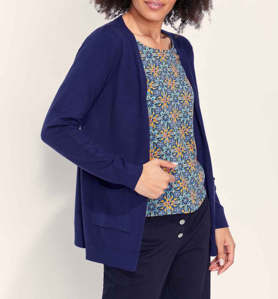Gilet long maille fine SONA