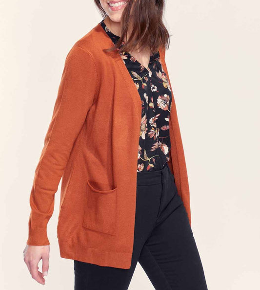 Gilet long maille fine SONA