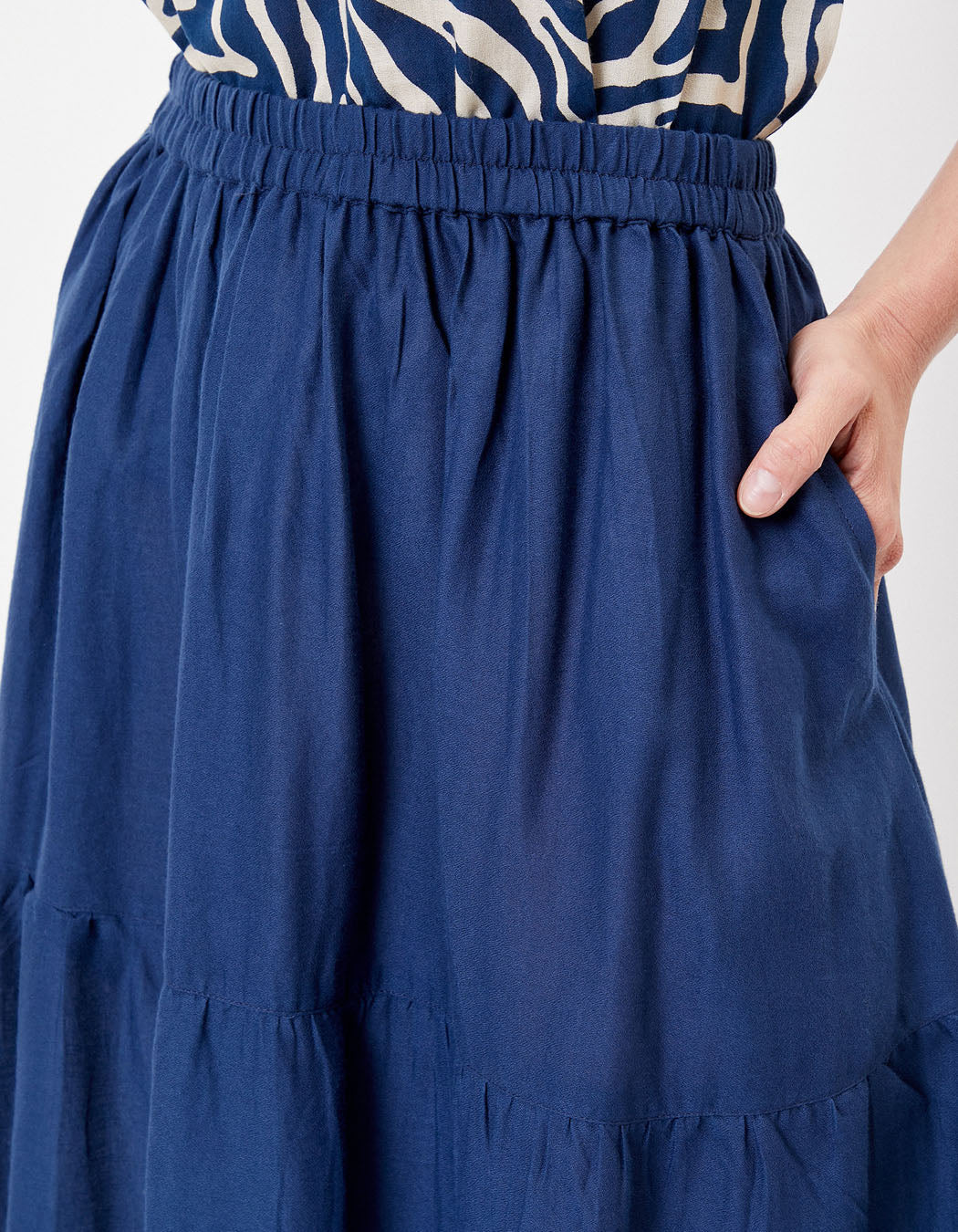 Jupe longue volants coton bio UNA