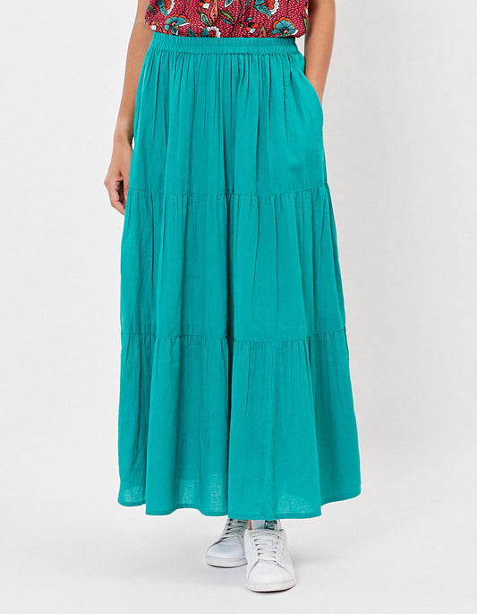Jupe longue volants coton bio UNA