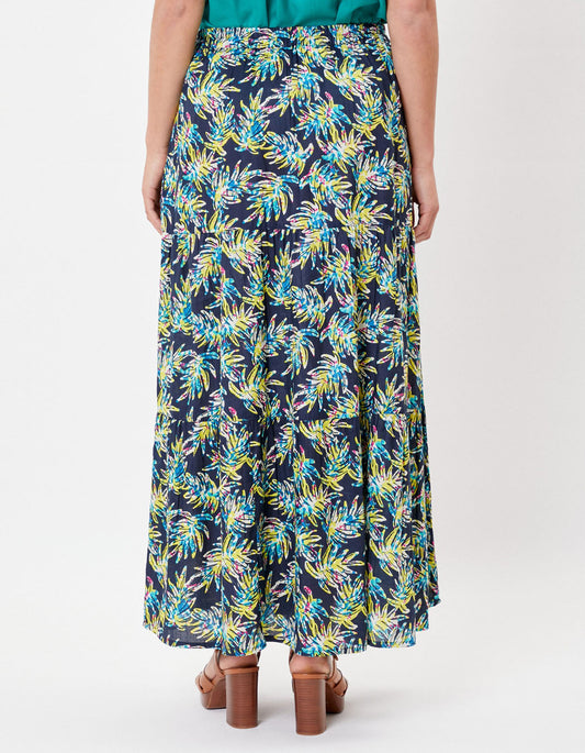 Jupe longue volants coton bio UNA PRINT