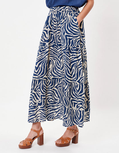 Jupe longue volants coton bio UNA PRINT