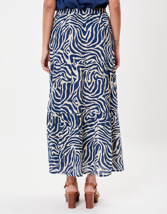 Jupe longue volants coton bio UNA PRINT