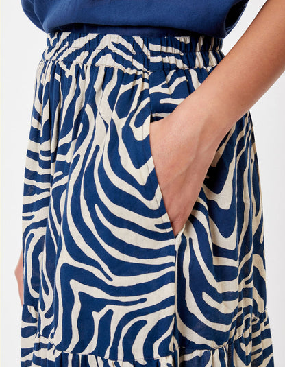 Jupe longue volants coton bio UNA PRINT