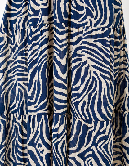 Jupe longue volants coton bio UNA PRINT