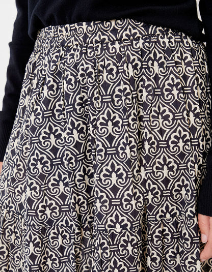 Jupe longue volants voile de coton bio UNA TILAK