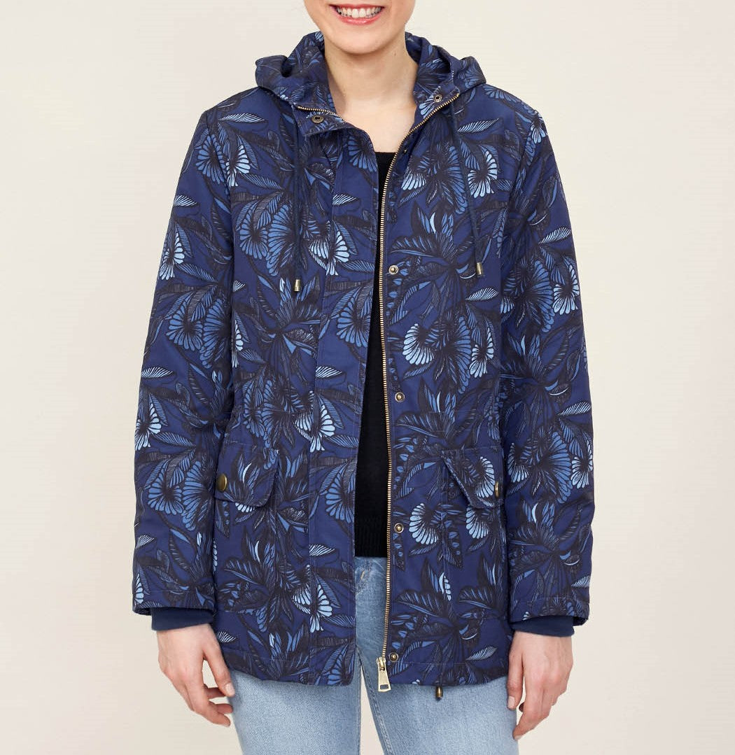 Parka imperméable imprimée à capuche RINA