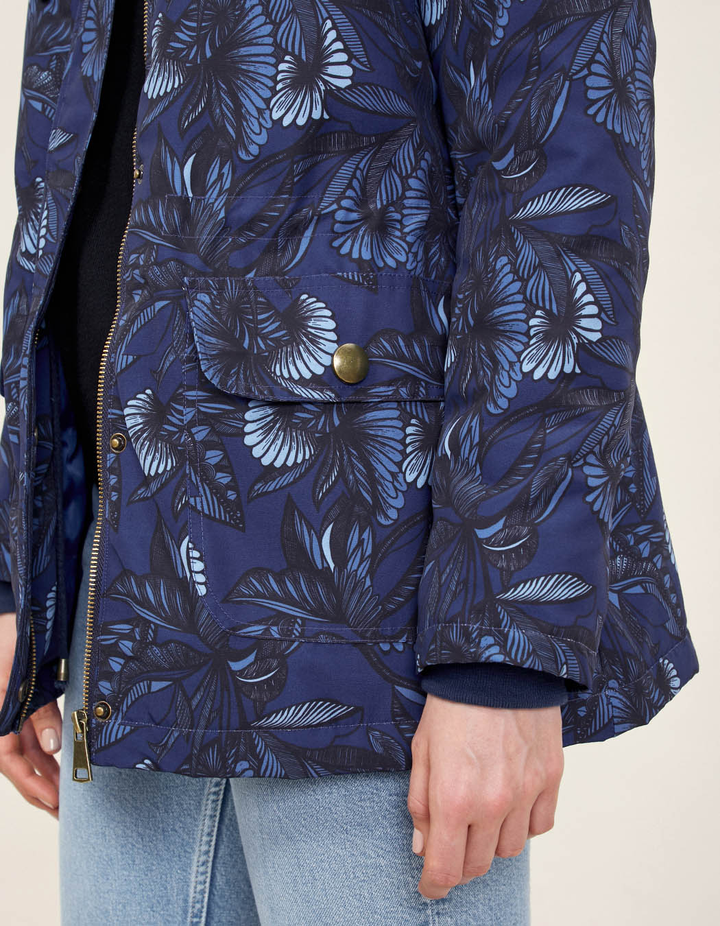 Parka imperméable imprimée à capuche RINA