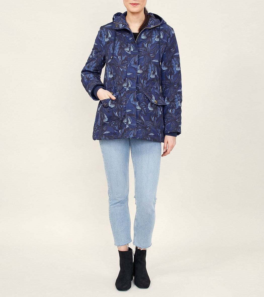 Parka imperméable imprimée à capuche RINA
