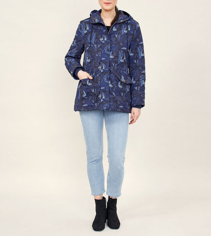 Parka imperméable imprimée à capuche RINA