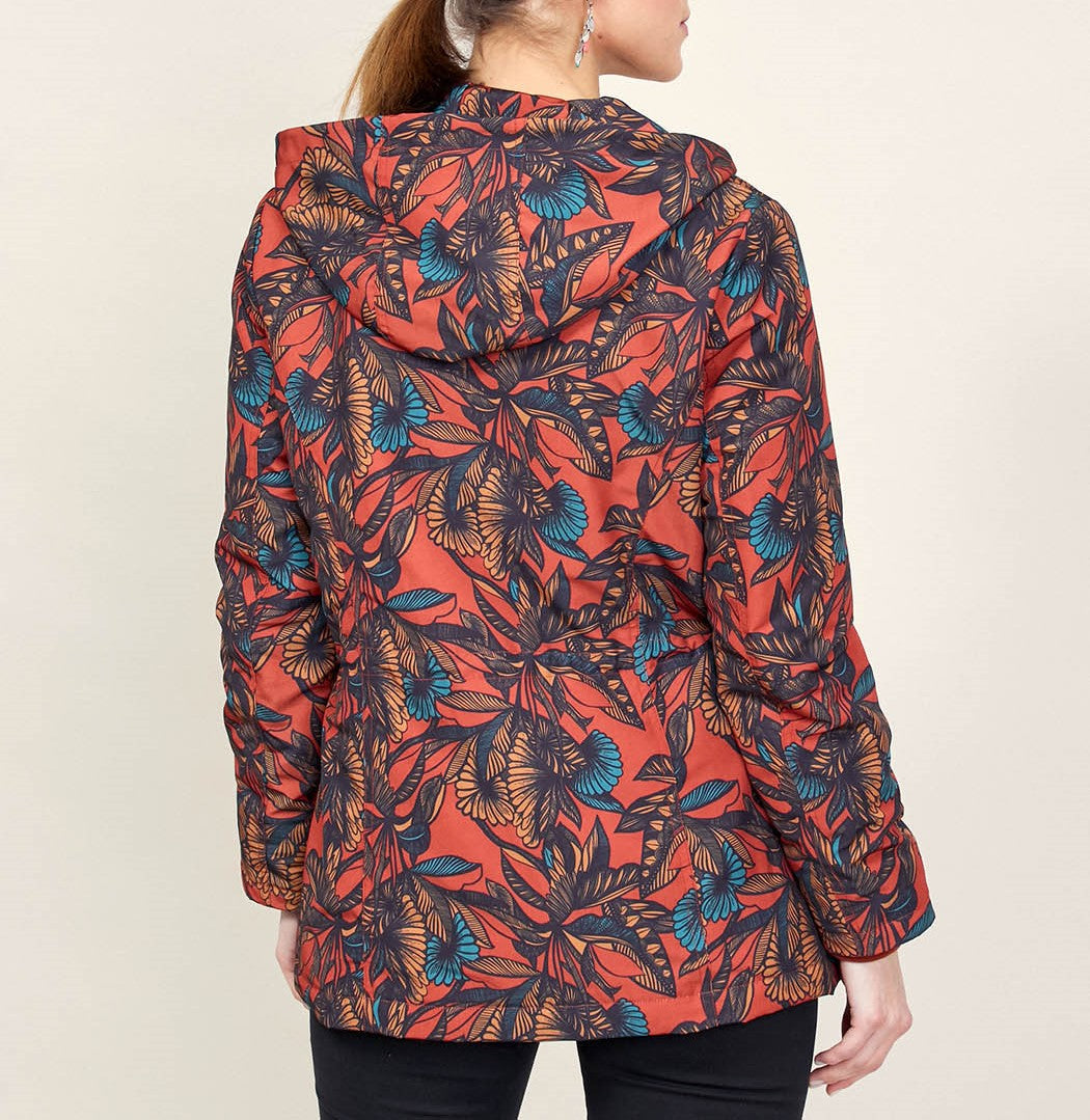 Parka imperméable imprimée à capuche RINA