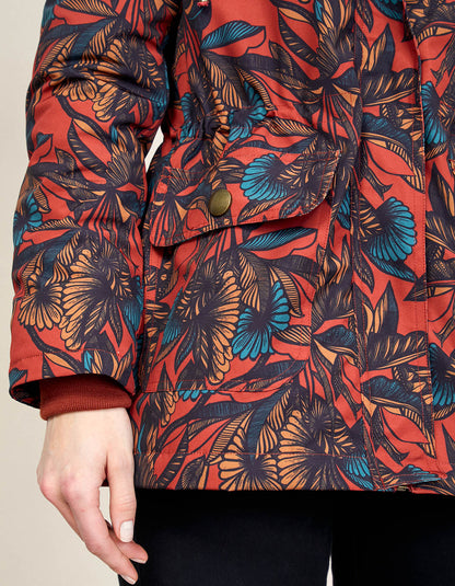 Parka imperméable imprimée à capuche RINA