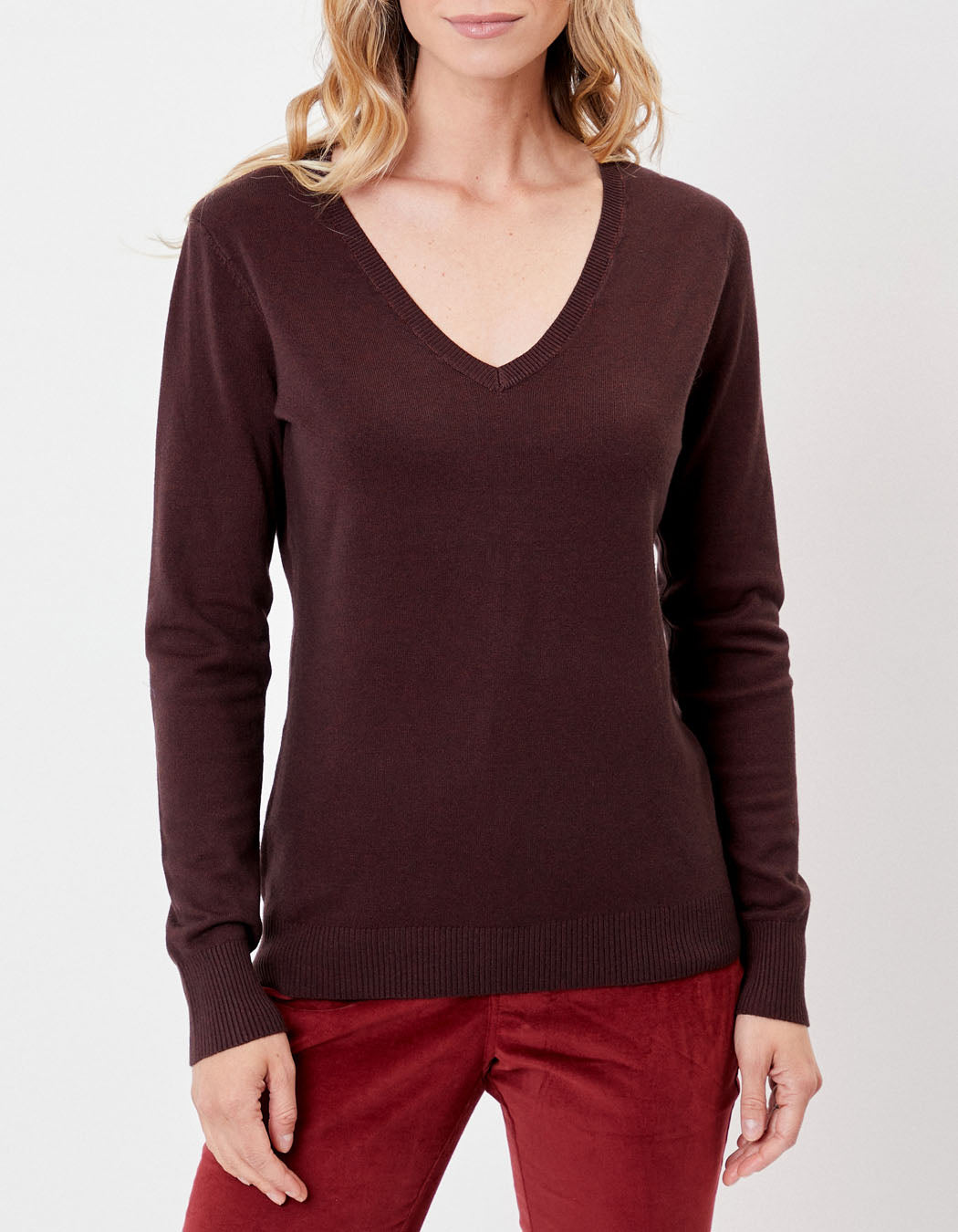Pull maille col v HAYA