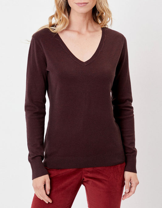 Pull maille col v HAYA