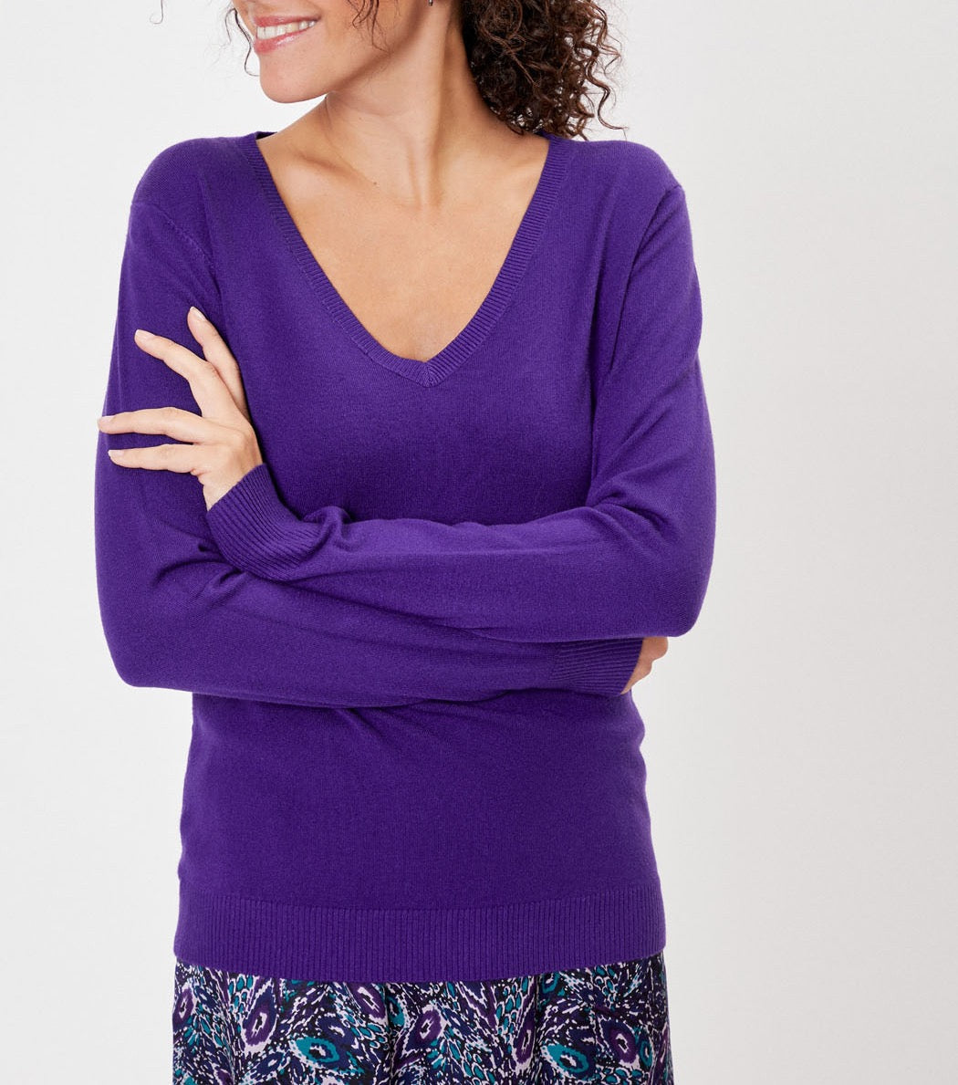 Pull maille col v HAYA