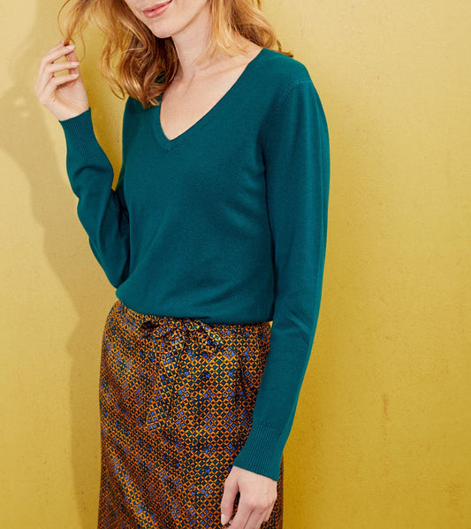 Pull maille col v HAYA