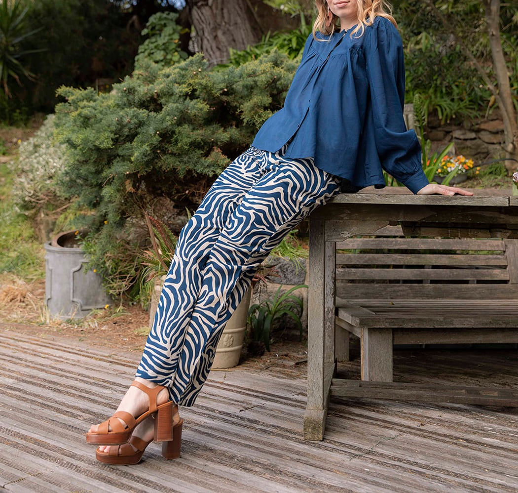 Pantalon droit coton bio JONA PRINT
